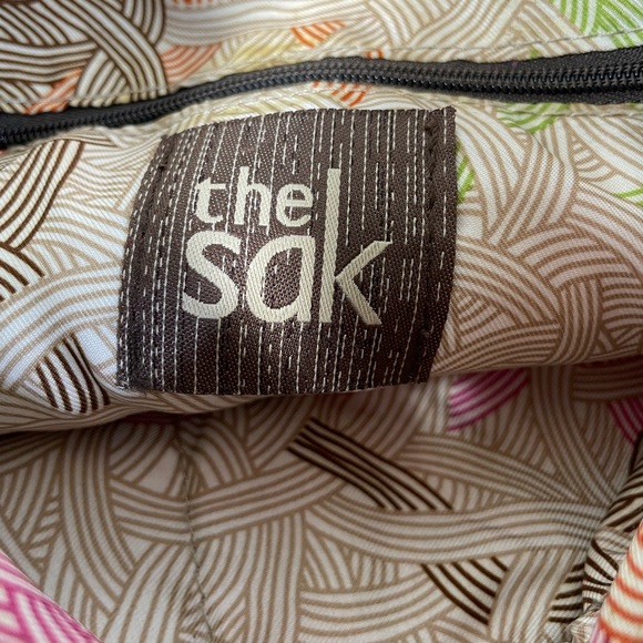 The Sak Brown Pebbled Leather Crossbody Bag Zip Top Adjustable Strap Minimalist - Picture 15 of 15